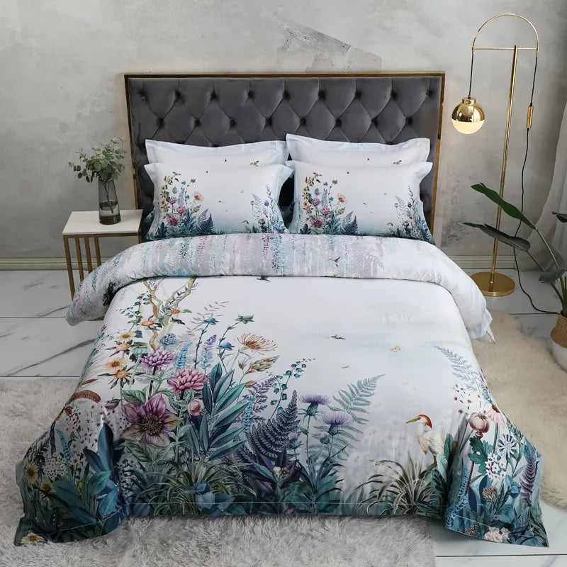 Flora Egyptian Cotton Duvet Cover Set