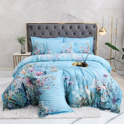 Flora Egyptian Cotton Duvet Cover Set