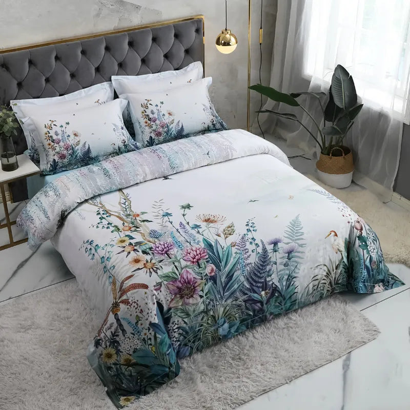 Flora Egyptian Cotton Duvet Cover Set