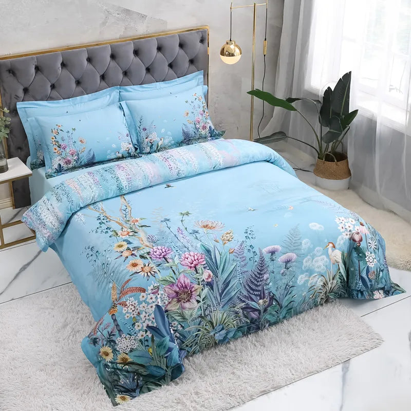 Flora Egyptian Cotton Duvet Cover Set