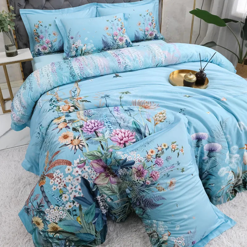 Flora Egyptian Cotton Duvet Cover Set