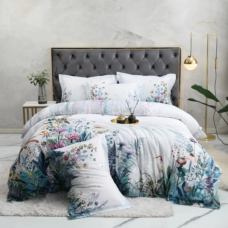 Flora Egyptian Cotton Duvet Cover Set